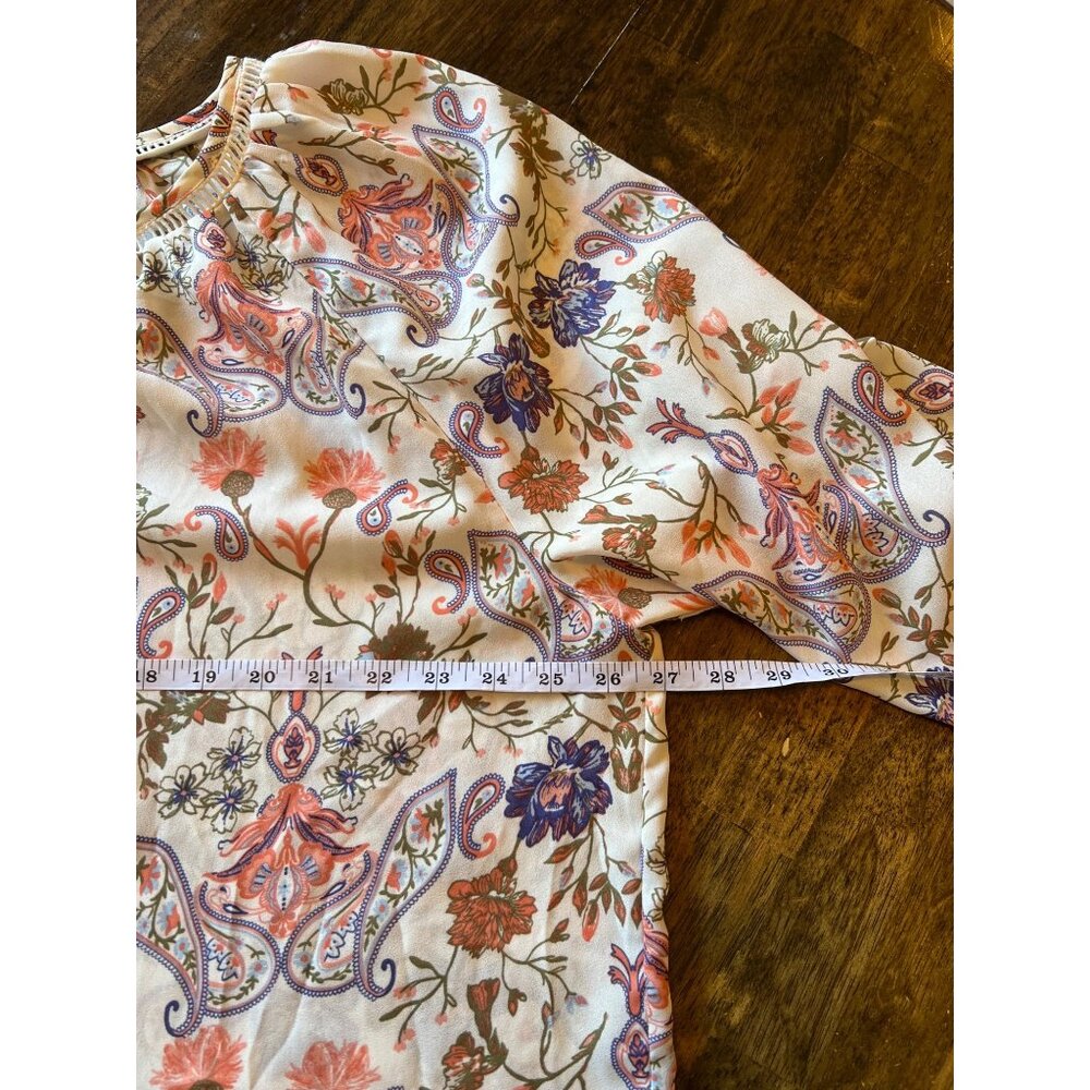 Preswick % Moore Floral Paisley Long Sleeve V-Neck Tunic Size 3X - Picture 7 of 8